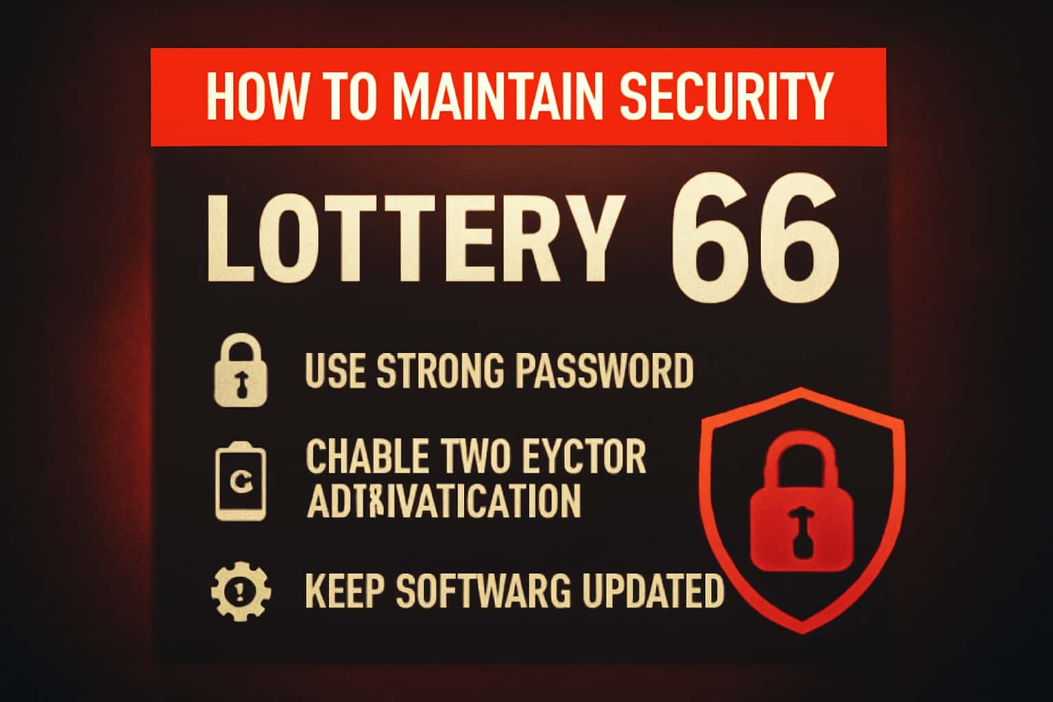 An informative scene illustrating security measures for Lottery 66 accounts.