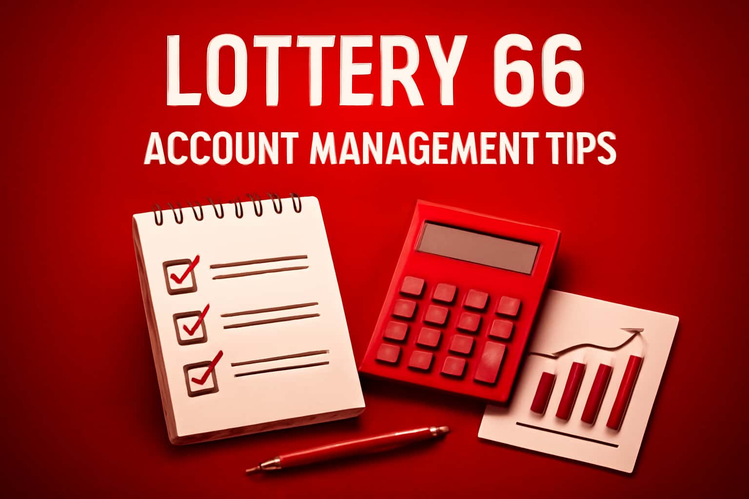 An informative visual highlighting Lottery 66 account management tips.