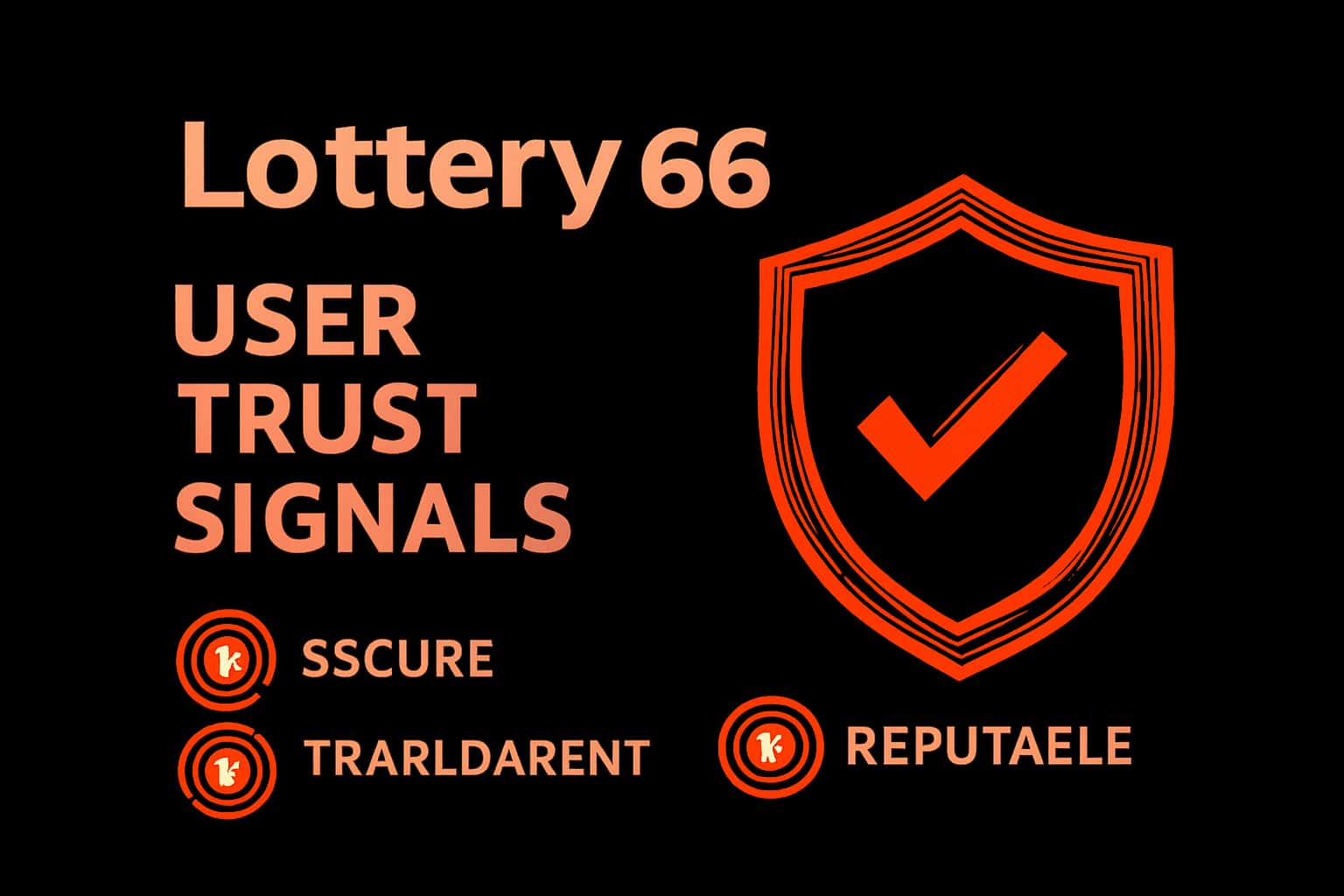 An informative graphic illustrating Lottery 66 User Trust Signals with a high-tech aesthetic.