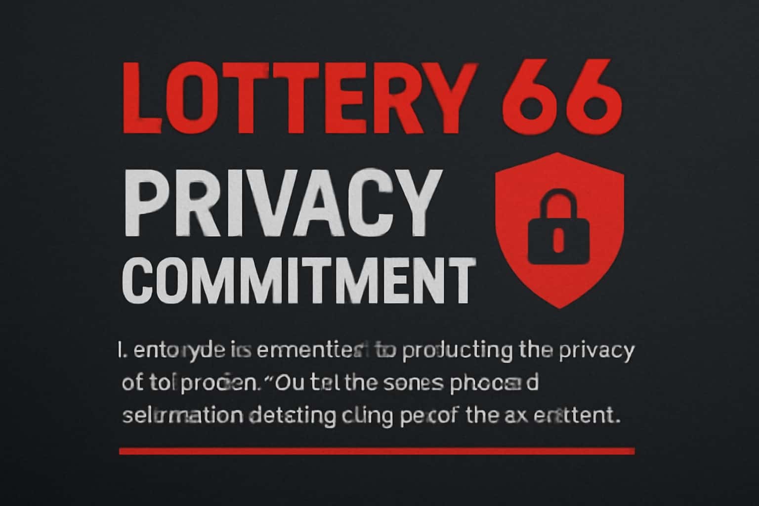 An informative illustration on Lottery 66 Privacy Commitment with bold text.