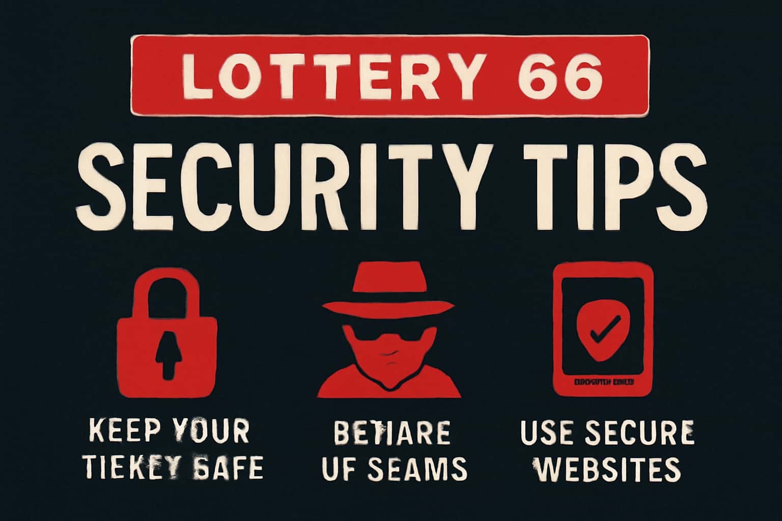 A neutral scene showcasing Lottery 66 Security Tips with high-tech accents.