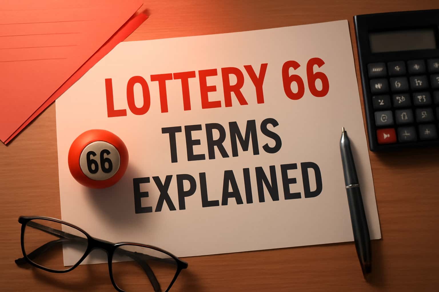 An informative graphic illustrating Lottery 66 terms in a sleek, modern design.