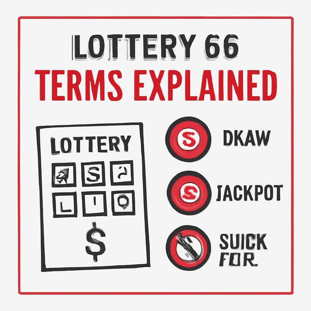 An educational illustration depicting key terms of Lottery 66.
