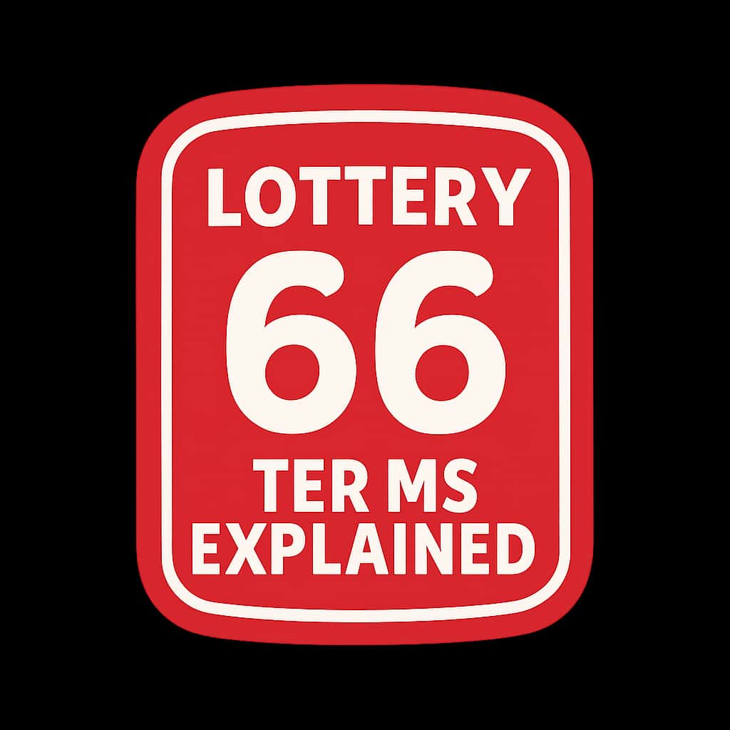 A simple badge design symbolizing Lottery 66 terms guidance.