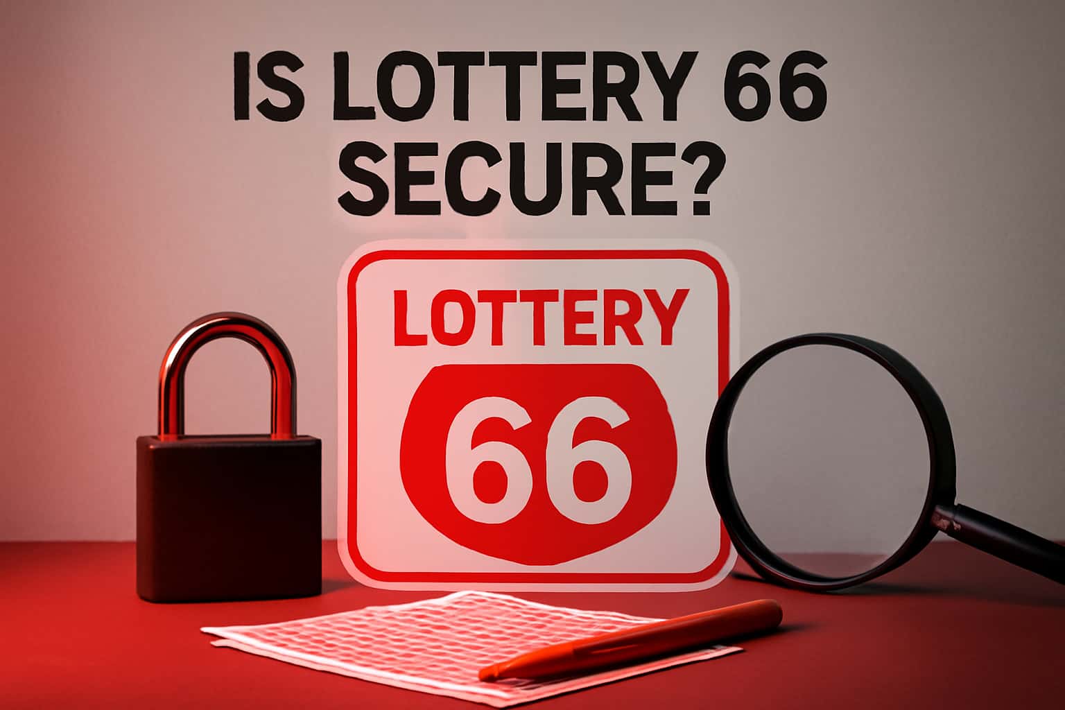 An informative scene illustrating security aspects of Lottery 66.