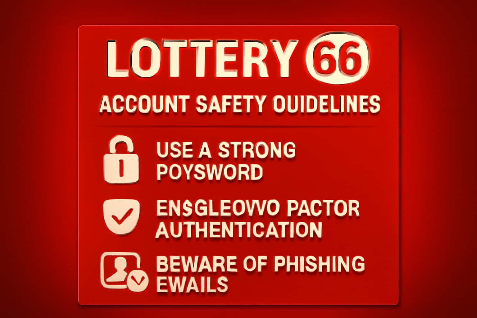 An informative visual representation of Lottery 66 account safety, focusing on security measures.